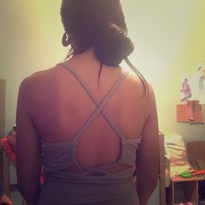 Sage green cross cross back bodysuit